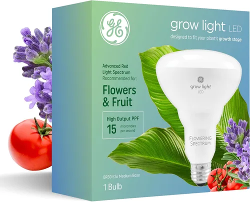 Miniatura 11 de GE Luces de cultivo para plantas de interior, reflector de interior BR30, bombillas LED para flores y frutas, espectro de luz roja avanzado, 25,000