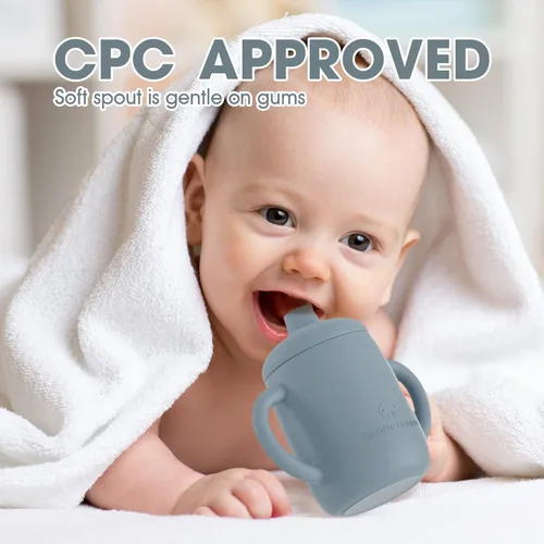 Miniatura 6 de Cuddle Campus Vasos para bebés de 7 onzas, [4 en 1] tazas para bebé, vaso de silicona inastillable, taza abierta para 6M, 6 meses, 6 a 12 meses, 1/1