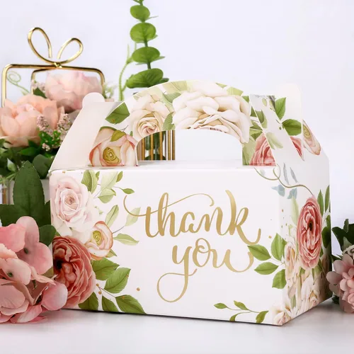 Miniatura 2 de Paquete de 24 cajas de regalo de fiesta, cajas de dulces de agradecimiento de papel de aluminio dorado para bodas, despedidas de soltera, cajas