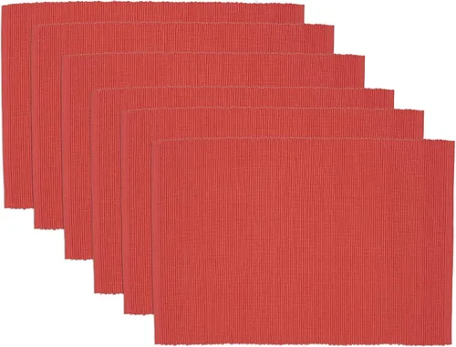 Miniatura 43 de DII - Juego de manteles individuales acanalados para uso diario 100% algodón, 13x19, gris, 6 piezas
