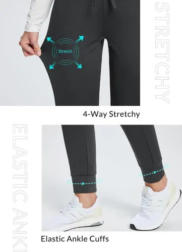 Miniatura 5 de BALEAF Pantalones deportivos con forro polar para mujer, pantalones de senderismo de cintura alta, resistentes al agua, pantalones térmicos de esquí
