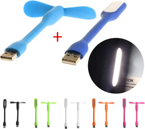 Miniatura 6 de Ventilador USB, ventilador USB, flexible, portátil, mini ventilador USB de 5 V con lámparas de luz LED USB para banco de energía, computadora