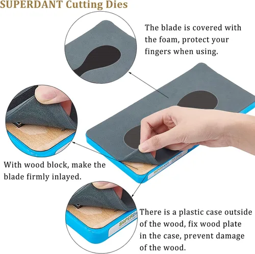 Miniatura 3 de SUPERDANT Llavero grande de cuero troquelado para llaves de madera, adorno troquelado de madera, soporte para llaves, troqueles para manualidades