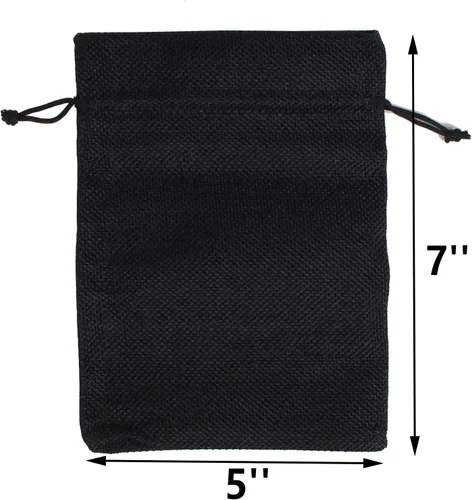 Miniatura 4 de YANGBOYY Bolsas de arpillera, paquete de 25 bolsas de arpillera de 5 x 7 pulgadas, bolsa de regalo con cordón de arpillera, bolsa de regalo de Blanco