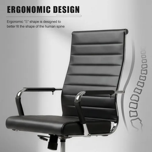 Miniatura 3 de Silla de Oficina Okeysen, Sillas Ergonómicas de Cuero Modernas para Sala de Conferencias, Silla Ejecutiva con Costillas Ajustable y Giratoria