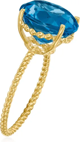 Miniatura 3 de Ross-Simons Anillo de topacio azul Londres de 8 quilates en oro amarillo de 14 quilates Piedra preciosa topacio
