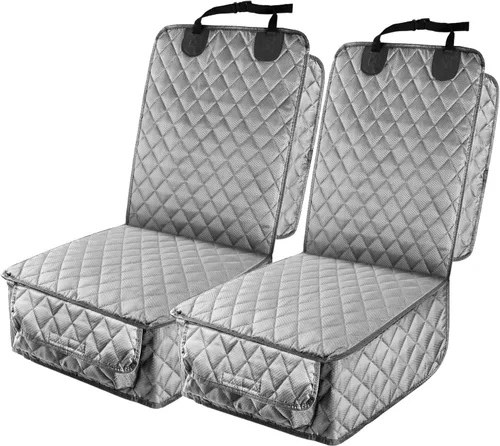 Miniatura 9 de PETICON Funda impermeable para asiento delantero de automóvil, paquete de 2 unidades, funda de asiento de automóvil para perro de protección Negro