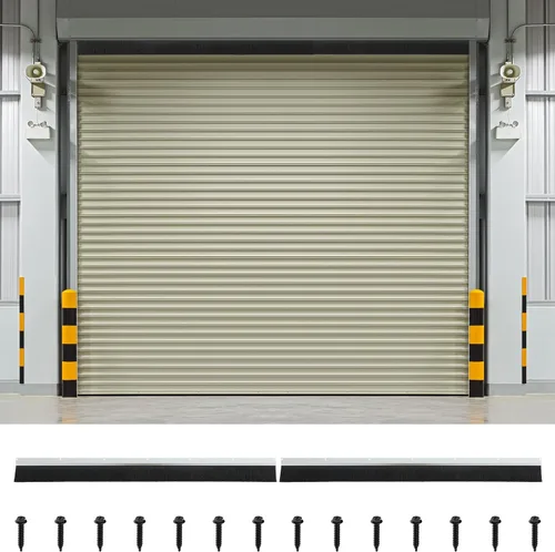 DoubleFill - Sello de cepillo enrollable de 3" para puerta de garaje superior, sello de puerta de garaje de nylon de 8 pies de largo resistente con