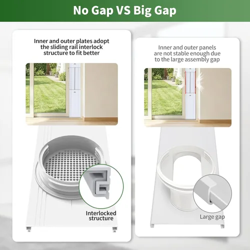Miniatura 3 de Kit de ventilación de aire acondicionado portátil mejorado para puerta corrediza con filtro de acoplador 4 en 1, adecuado para manguera de escape