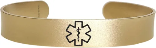 Miniatura 12 de Pulsera de identificación de alerta médica, acero inoxidable 316L, personaliza y personaliza, selecciona un tamaño de muñeca, de 6 a 9 pulgadas
