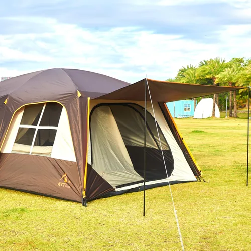 Miniatura 18 de KTT Extra Large Tent 6-12-14 Person,Family Cabin Tents,2 Rooms,3 Doors and 3 Windows with Mesh,Straight Wall,Waterproof,Double Layer,Big Tent for