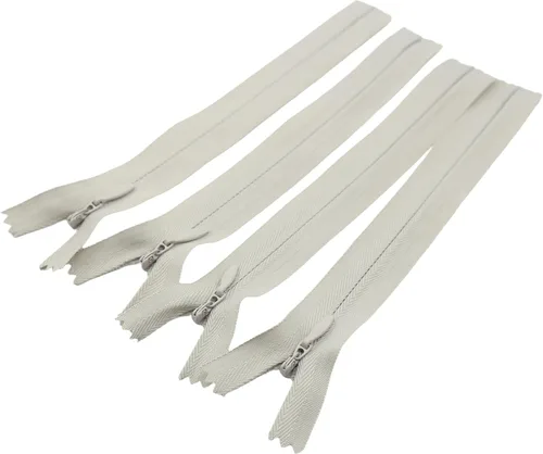 Miniatura 24 de Leekayer Cremallera invisible de 14 pulgadas para costura artesanal, bolsa de vestir 3# beige gris 14.0 in, cremallera oculta de nailon para Beige