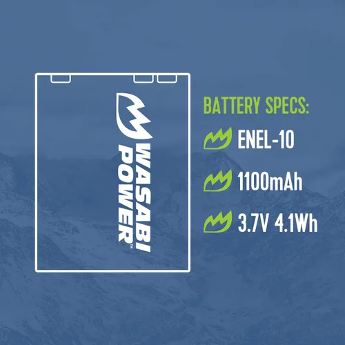 Miniatura 3 de Wasabi Power Batería (paquete de 2) y cargador para Nikon EN-EL10 y Nikon Coolpix S60, S80, S200, S210, S220, S230, S500, S510, S520, S570, S600