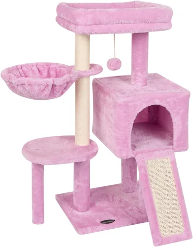 Miniatura 10 de FISH&NAP Lindo árbol para gatos, torre para gatos de interior, condominio de sisal, postes rascadores con plataforma de salto, muebles para gatos