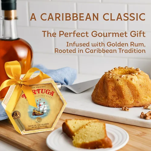 Miniatura 2 de TORTUGA Caribbean Classic Golden Original Ron Cake – 4 onzas – Caja de 60 – Regalo gourmet para cesta de regalo de alimentos, cesta de regalo