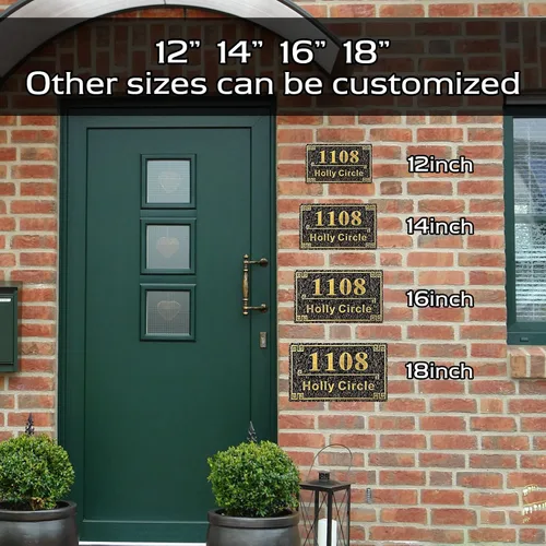 Miniatura 5 de Letrero de dirección fundido personalizado con número de casa, placa de dirección de casa de 12 pulgadas, letrero de número de Steet House