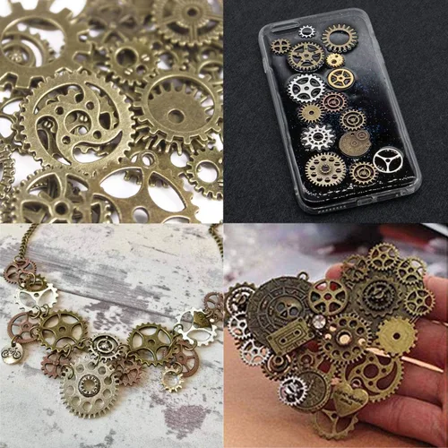 Miniatura 3 de Bihrtc. - 3.53 onzas de mezcla de dijes de esqueleto de metal para manualidades; accesorios y dijes antiguos para hacer pulseras, collares, joyería.