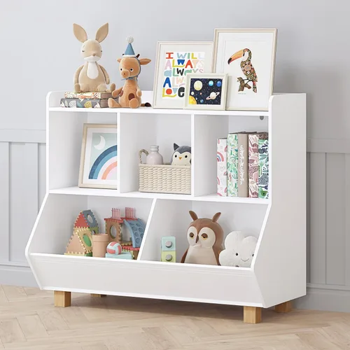 UTEX - Organizador de almacenamiento de juguetes, estantería para niños y almacenamiento de juguetes con patas, organizador de almacenamiento de 5