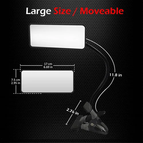 Miniatura 6 de Ampper Espejo de seguridad acrílico con clip, espejo de cubículo convexo flexible para seguridad personal y escritorio, monitores de visión trasera