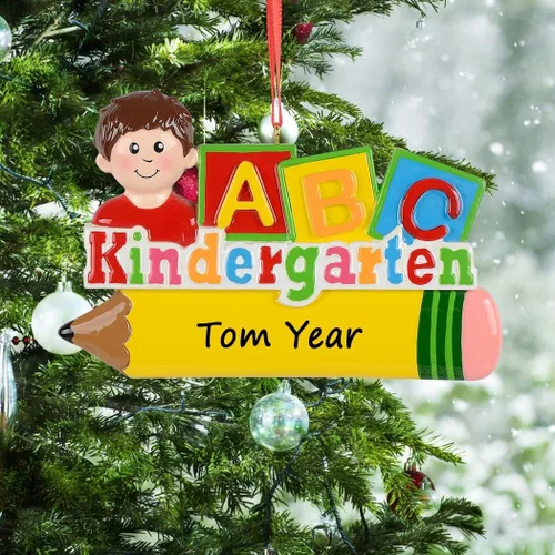 Miniatura 2 de Adorno personalizado de jardín de infantes, adornos de Navidad para niños de jardín de infantes, adorno para el primer día de escuela 2025, regalos