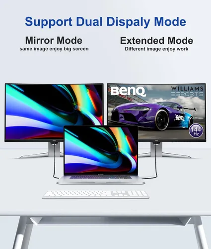 Miniatura 4 de Cable USB C corto [1 pie, paquete de 2] Transferencia de datos de 10 Gbps, salida de monitor USB-C 4K a 60Hz y cable de carga rápida de 100 W