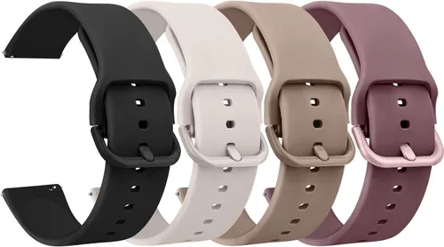 Miniatura 9 de Meliya Paquete de 4 correas de reloj, 0.78 pulgadas, 0.86 pulgadas, correa de repuesto de silicona suave de liberación rápida para mujeres y hombres
