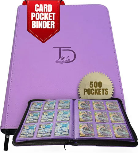 Miniatura 11 de TopDeck carpeta con ranuras para 500 tarjetas, álbum para tarjetas de colección intercambiables, 9 tarjetas por página, con carga lateral, carpeta