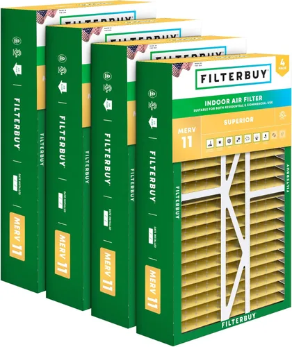 Miniatura 10 de Filterbuy Filtro de aire MERV 11 de 10 x 17 x 2 pulgadas Defensa Superior contra Mascotas y Alergias (paquete de 4), filtros exteriores plisados