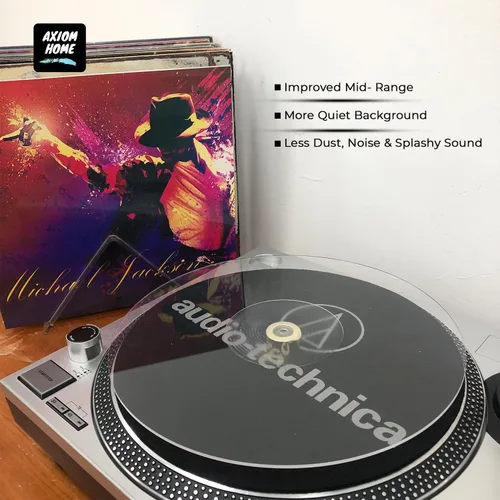 Miniatura 4 de SpinTunes - Tapete para tocadiscos de acrílico transparente, tapete deslizante de 11.75 pulgadas para reproductor de discos de vinilo de 12