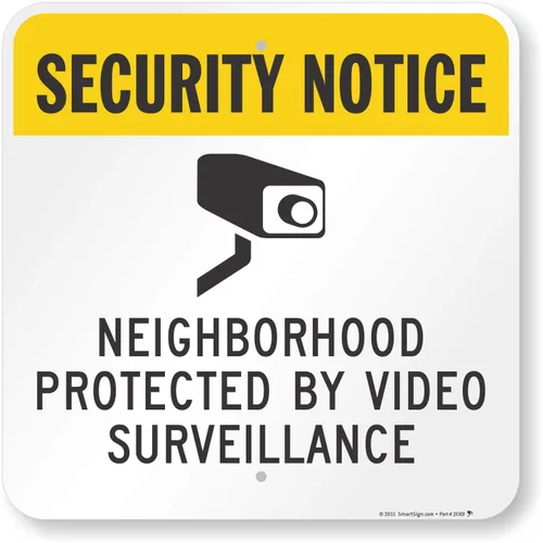 SmartSign Letrero "Barrio Protegido por Videovigilancia" | Aluminio de 18" x 18"