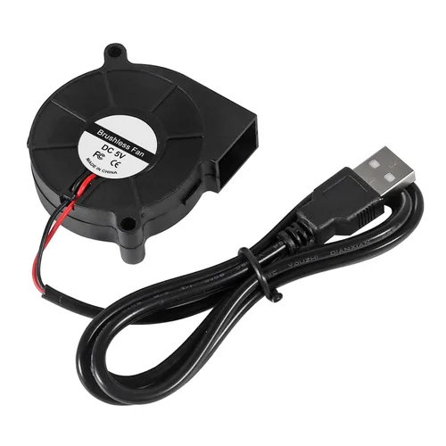 Miniatura 3 de Ventilador de ventilador USB de 1.969 in de refrigeración 5015 5V USB 5 voltios ventiladores soplador turbina Turbo rodamiento de bolas