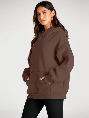 Miniatura 181 de Trendy Queen - Sudaderas extragrandes con capucha para mujer, suéteres de manga larga, sin botones, de vellón, de otoño, ropa de invierno