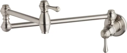 Gerber Opulencia - Grifo de llenado de ollas de montaje en pared, brazo oscilante plegable de doble articulación de 22 pulgadas, construcción de