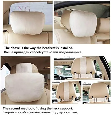 Miniatura 6 de Maybach - 2 uds. Reposacabezas de coche, diseño de clase S, ultra suave, tela de gamuza para Mercedes-Benz 1,149.2 in, accesorios de cojín de Beige