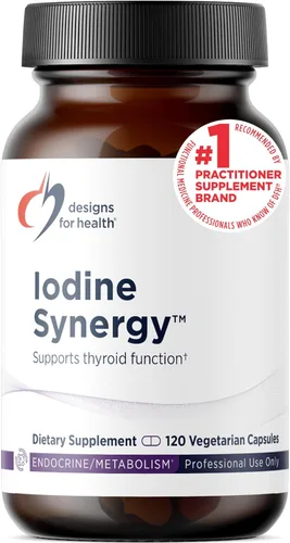 Designs for Health Yodo con selenio - Sinergia de yodo, 10 mg de yoduro de potasio + 40 mcg de selenio (selenometionina) Suplemento para apoyo