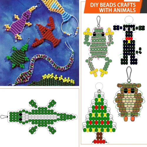 Miniatura 5 de Greentime Kit de cuentas de poni, 2800 cuentas opacas mate para pulseras, manualidades, cuentas Kandi, cuentas de pelo para trenzas, kit de cuentas