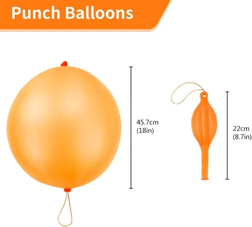 Miniatura 2 de RUBFAC Globos de perforación, globos de cumpleaños para niños, 25 bolas hinchables de neón gruesas y resistentes para fiestas, bolsas de regalo
