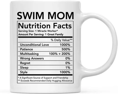 Miniatura 43 de Andaz Press Divertida taza de té de café de cerámica de 11 onzas, regalo de agradecimiento, datos nutricionales del ejército, paquete de 1, ideas