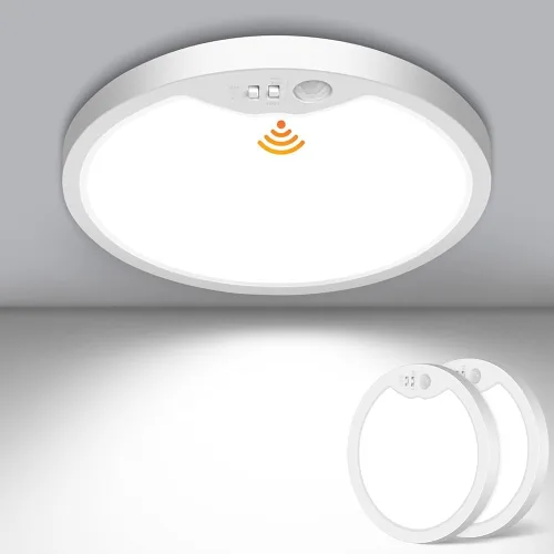 Miniatura 10 de Brightever Lámpara de Techo con Sensor de Movimiento de 7 Pulgadas Cableada, 15W 1500LM Lámpara de Techo Empotrada, Ultra Delgada 0.67 Pulgadas