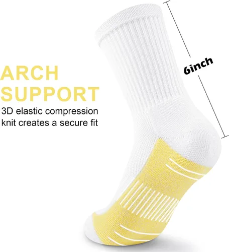 Miniatura 3 de Calcetines deportivos de compresión acolchados para mujer, 5 pares