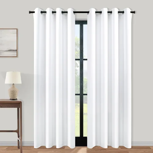 Miniatura 95 de Cortinas opacas de 72 pulgadas extra anchas para dormitorio, puerta corrediza de vidrio y patio, 2 paneles con ojales para oscurecer ventana grande