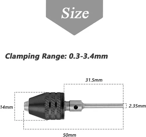 Miniatura 3 de Mesee 2 adaptadores de conversión de pinza de mandíbula sin llave, convertidor de portabrocas de 0.3 a 0.134 in, herramienta de brocas de molienda