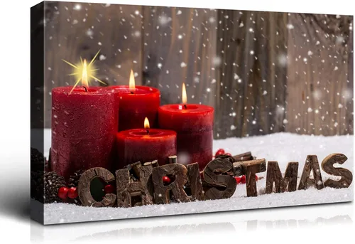 Miniatura 9 de Denozer - Arte de pared de muñeco de nieve de Navidad, impresiones artísticas sobre lienzo para dormitorio, sala de estar, decoración de pared