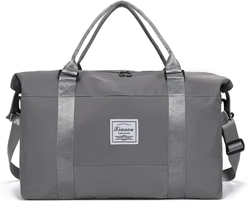 Miniatura 30 de KARRESLY Bolsa de viaje para mujer, bolsa de hombro para fin de semana, bolsa de deporte, gimnasio, bolsa de mano, impermeable, Beige