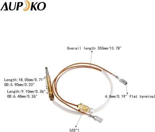 Miniatura 5 de Aupoko Piezas de calentador de gas para patio, termopar e interruptor antiinclinación, kit de seguridad para calentador de patio y habitación