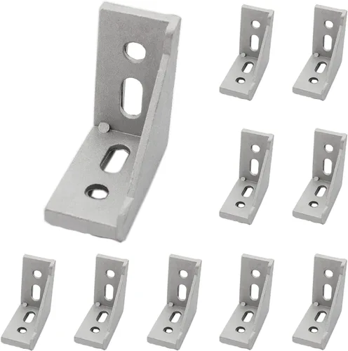 Miniatura 17 de Paquete de 10 soportes de esquina de perfil de aluminio, cierre de junta de ángulo recto en forma de L, conector para perfil de extrusión