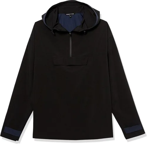 Miniatura 6 de Tienda Essentials Chaqueta de bloque de color con capucha y cremallera de un cuarto de tejido elástico para hombre