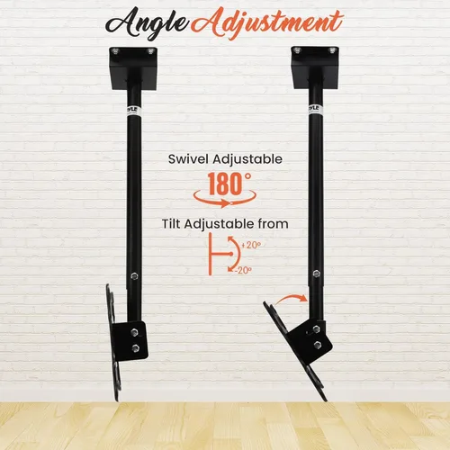 Miniatura 5 de Pyle Soporte de techo para TV de altura ajustable – Soporte de montaje universal VESA vertical giratorio e inclinable, soportes de 14 a 42 pulgadas