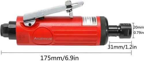 Miniatura 3 de Amoladora neumática de 1/4 pulgadas, amoladora de troquel recta neumática con pinzas de 1/4 pulgadas (0.236 in) y 1/8 pulgadas (0.118 in), escape