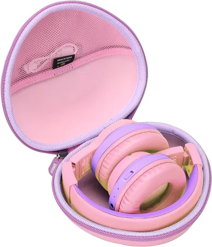 Aproca Funda compatible con auriculares Bluetooth iClever BTH12 / HS19 / BTH26 para niños, bolsa de almacenamiento portátil para accesorios - Rosa